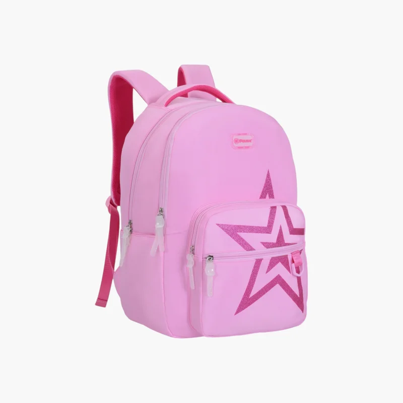 PAUSE Pink Printed Backpack for Girls